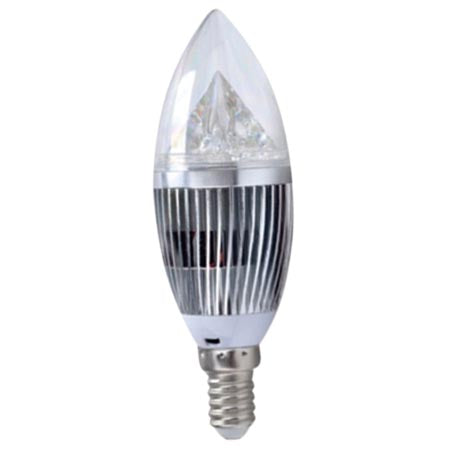 Λάμπα LED E14 5W Αλουμίνιο Ασημί, Θερμό Χρώμα