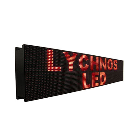 LED Ηλεκτρονική Επιγραφή P10 128x16cm Κυλιόμενων Μηνυμάτων και Γραφικών, Μονής Όψης, Κόκκινο